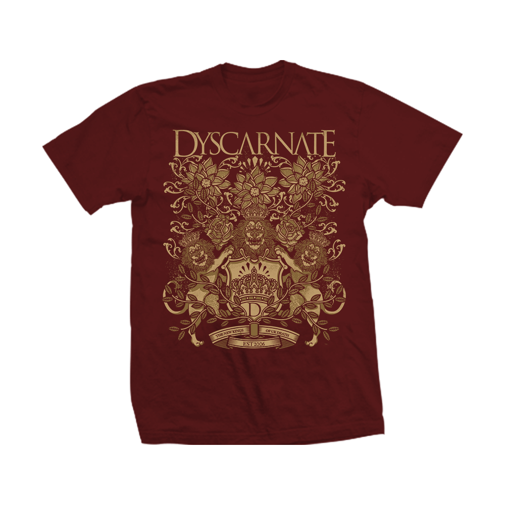 Dyscarnate-LionCrest-Tee-Red
