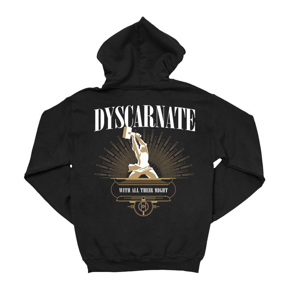 Dyscarnate-WithAllTheirMight-White-Logo-Hoodie-Back