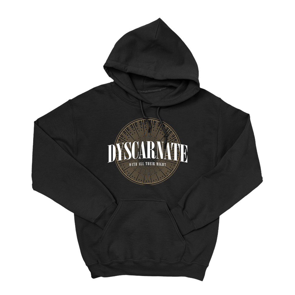 Dyscarnate-WithAllTheirMight-White-Logo-Hoodie-Front